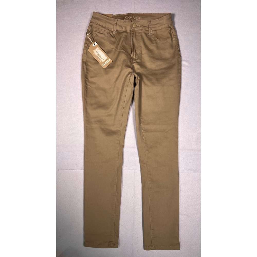 Bamboo Jeans Womens Size 9 Khaki Tan Skinny High Rise Stretch Pants NWT